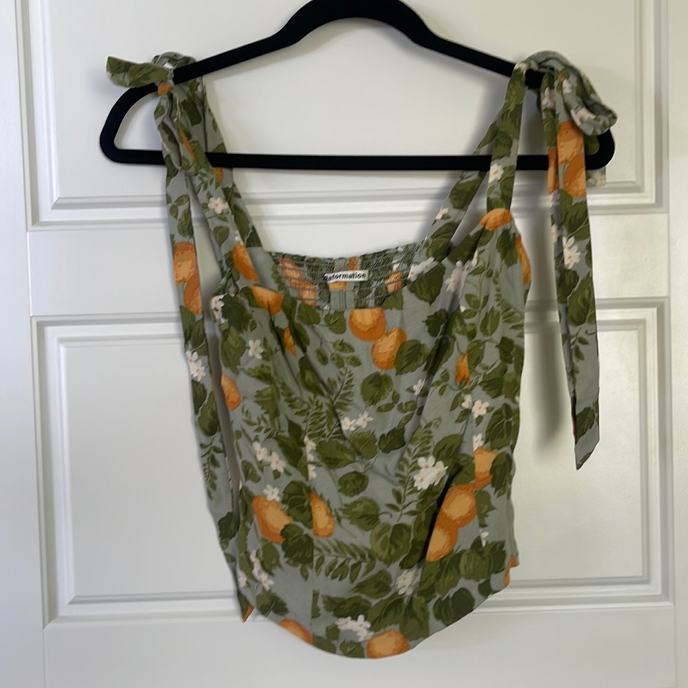 Reformation Citrus Tie Shoulder Top